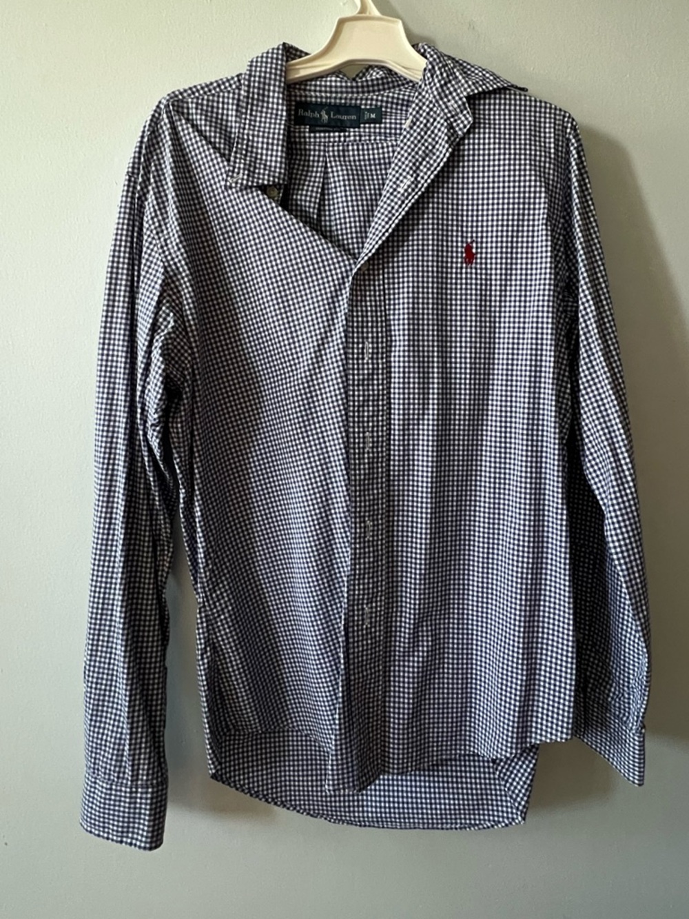 Polo by Ralph Lauren Men’s Long-Sleeve Gingham Shirt - Navy/White